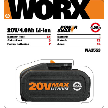WA3553-Batterie Lithium-Ion 20V - 4Ah Worx