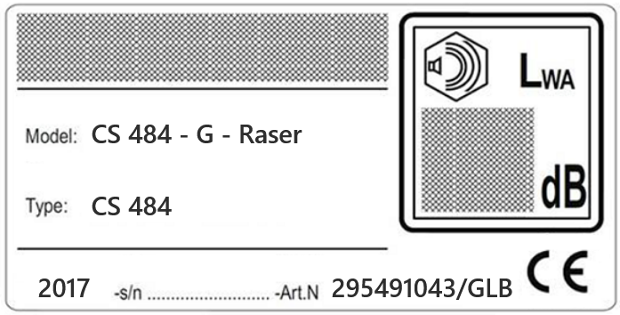 Tondeuse CS484G Raser Type CS484