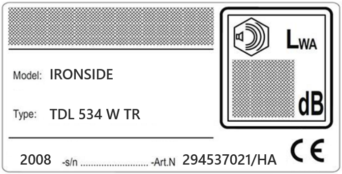 Tondeuse IRONSIDE Type TDL534WTR