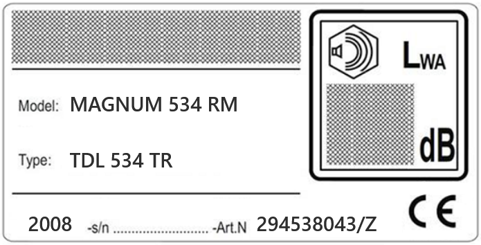 Tondeuse MAGNUM 534RM Type TDL534TR